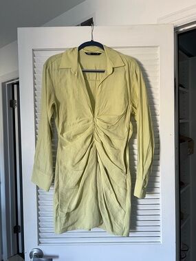Zara Pastel Green Shirt Dress